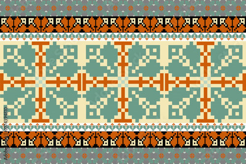 Traditional Slavic ornament, Ukrainian embroidery, Folklore design, Eastern European textile, National costume detail, Handmade needlework, Rustic fabric design, Cultural heritage, Ethnic background