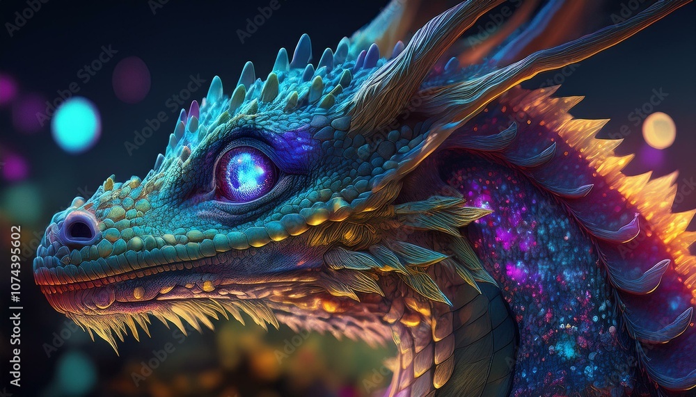 Obraz premium Microscopic dragon, portrait