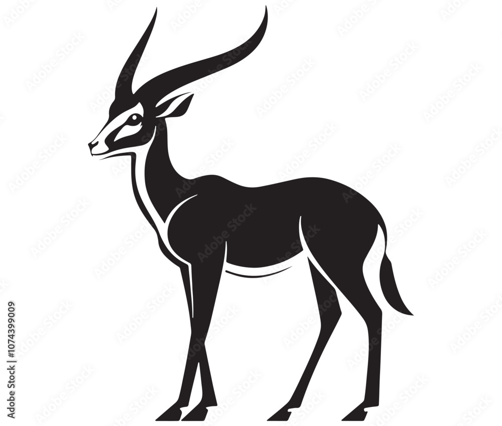 Fototapeta premium Silhouette of an antelope, Silhouette of a goat