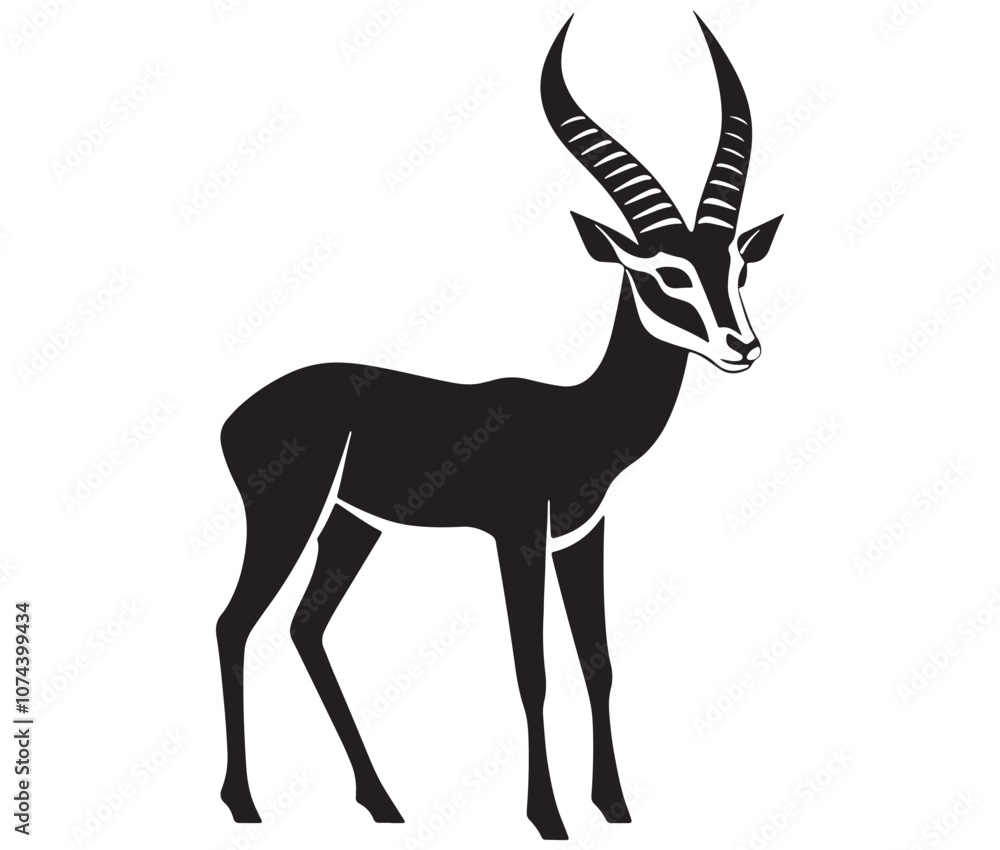 Fototapeta premium Silhouette of an antelope, Silhouette of a goat