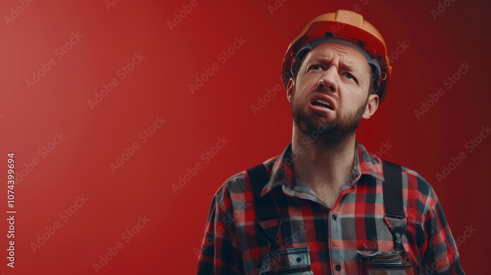 Portrait of a Construction Worker in Thought Portrait of a Construction Worker in Thought