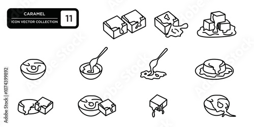 Caramel icons collection, editable and resizable vector icon templates.