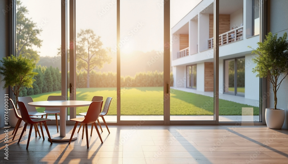Fototapeta premium Celebrating new beginnings with a real estate agent as they hand over house keys in a bright, modern home
