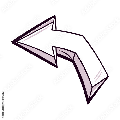 Stylish arrow icon pointing left for navigation and direction with a simple design