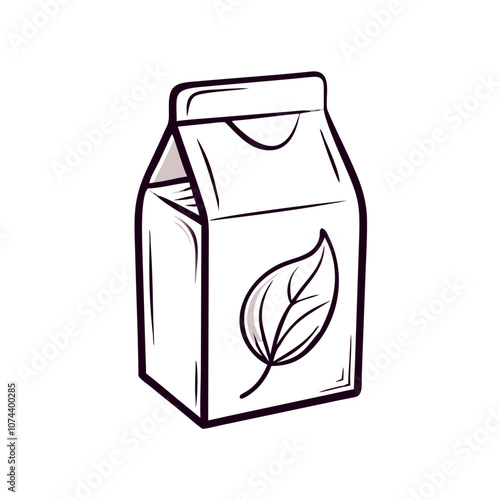 Eco-friendly packaging carton icon featuring a leaf design for sustainable and natural products