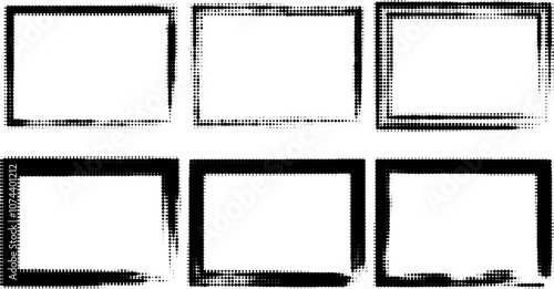 Geometric vintage pop art print frame design. Comic halftone border design. Abstract textured retro design perfect for cards, posters, or digital compositions, web banners and book cover.