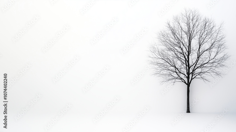 Obraz premium Detailed of tree on white background.