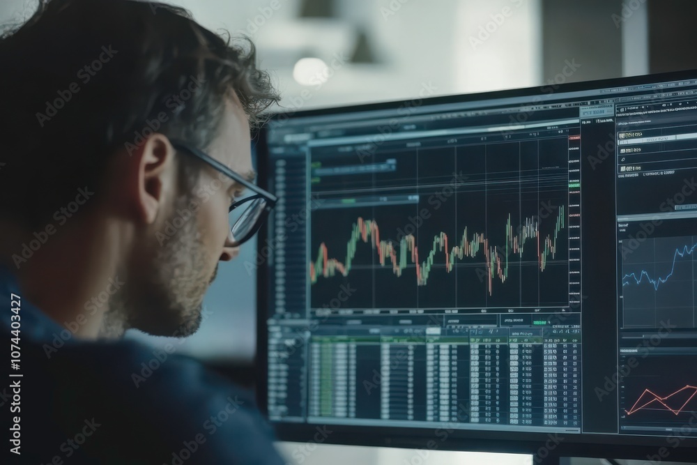 Analyst Presenting Profit Growth in Modern Office Setting Analyst Presenting Profit Growth in Modern Office Setting