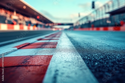 Close-up of a racetrack. The photo is perfect for illustrating speed, racing, or competition.