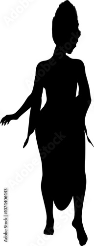 Abstract silhouette of a fantasy girl, enchantress or witch. Mystical character captures the essence of magic and mystery. Perfect for fantasy themed designs, book covers, or mystical artwork.