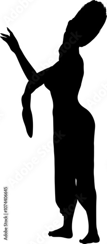Abstract silhouette of a fantasy girl, enchantress or witch. Mystical character captures the essence of magic and mystery. Perfect for fantasy themed designs, book covers, or mystical artwork.