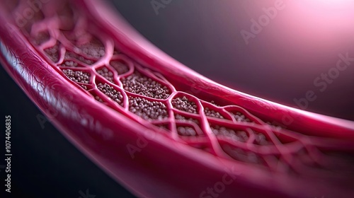 Detailed close-up of a biological structure, showcasing intricate design.