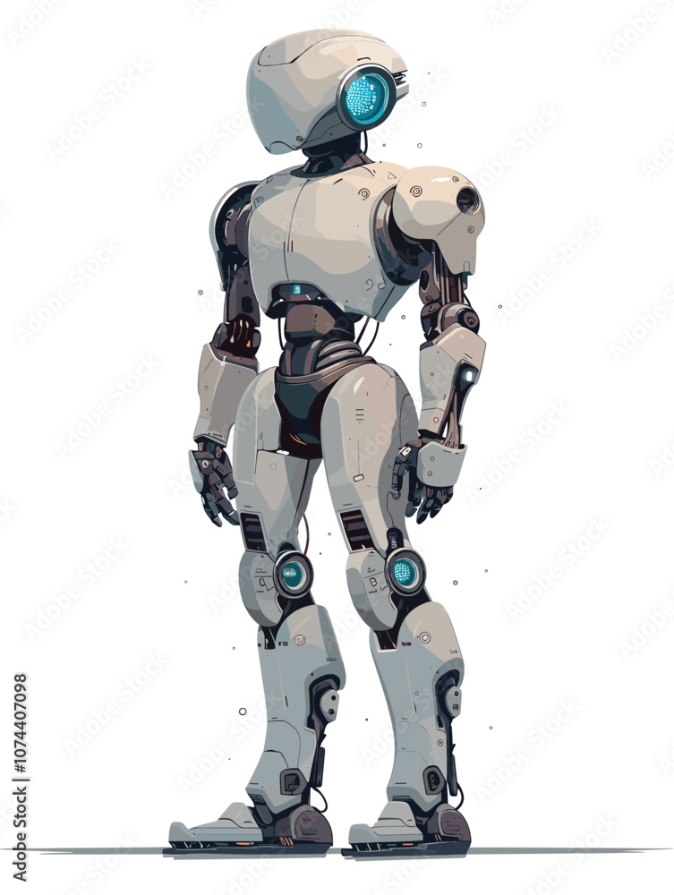 Robot. Isolated on a white background. Vector illustration. Robot. Isolated on a white background. Vector illustration.