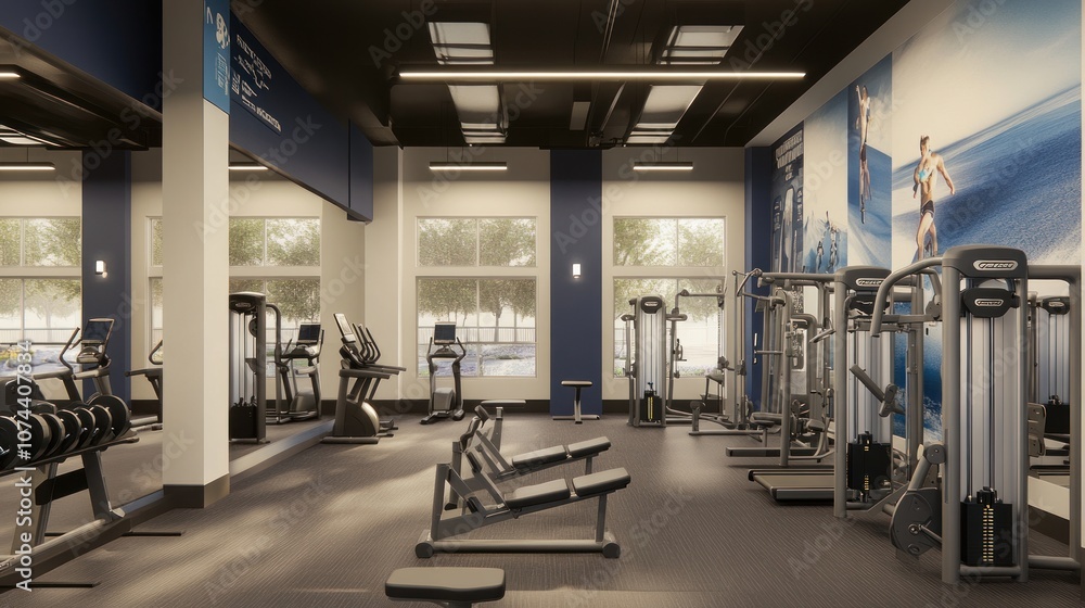 Modern Fitness Center with State-of-the-Art Equipment Modern Fitness Center with State-of-the-Art Equipment