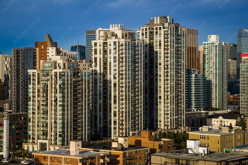 custom made wallpaper toronto digitalTravel destination Calgary. Panoramic view of skyline in the autumn season