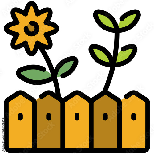 garden filled line icon