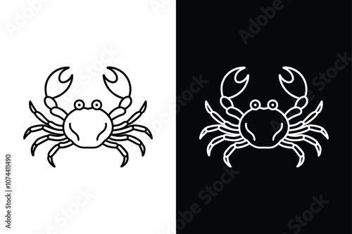 Crab icon illustration, on White Background Vector Art Illustration on white background.