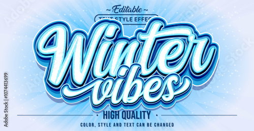 Editable text style effect - Winter Vibes text style theme.
