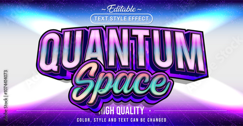 Editable text style effect - Quantum Space text style theme.