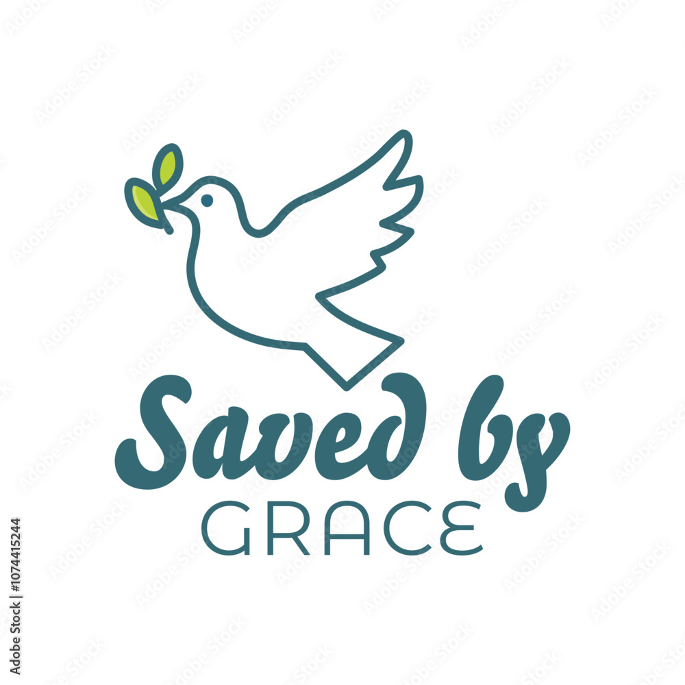Saved By Grace, Biblical Phrase, Christian typography for banner, poster, photo overlay, apparel design Saved By Grace, Biblical Phrase, Christian typography for banner, poster, photo overlay, apparel design