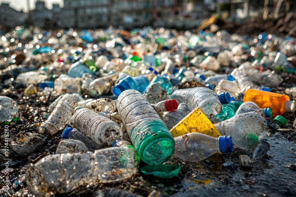 Obraz premium Waste and Plastic Pollution in the environment