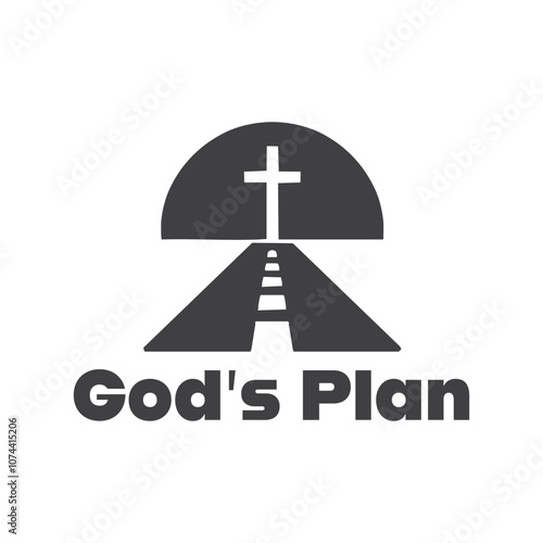 God's plan, Biblical Phrase, Christian typography for banner, poster, photo overlay, apparel design