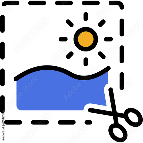 crop filled line icon