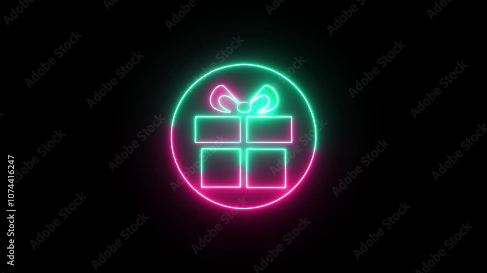 Gift neon animation design Gift neon animation design