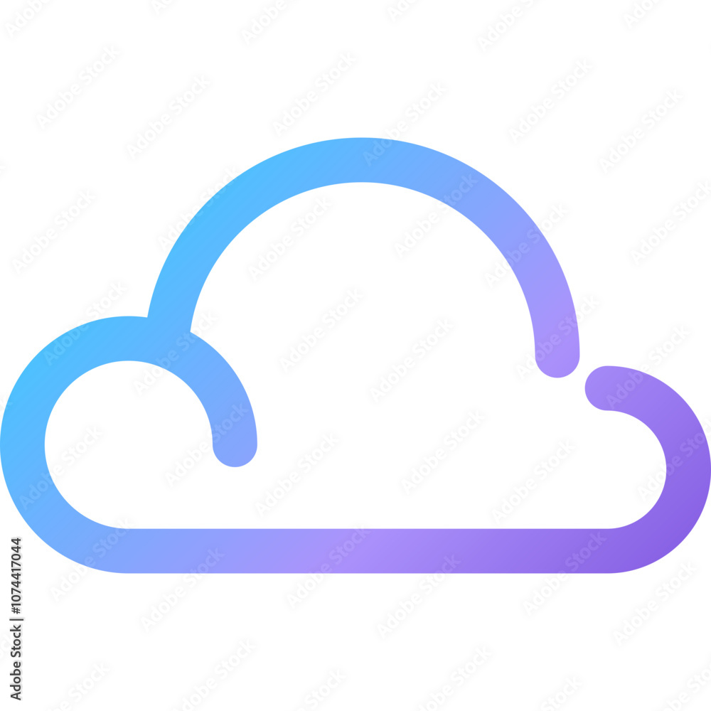 A vibrant cloud symbol with shades of blue and purple representing digital connectivity and innovation, standing out against a clean background A vibrant cloud symbol with shades of blue and purple representing digital connectivity and innovation, standing out against a clean background