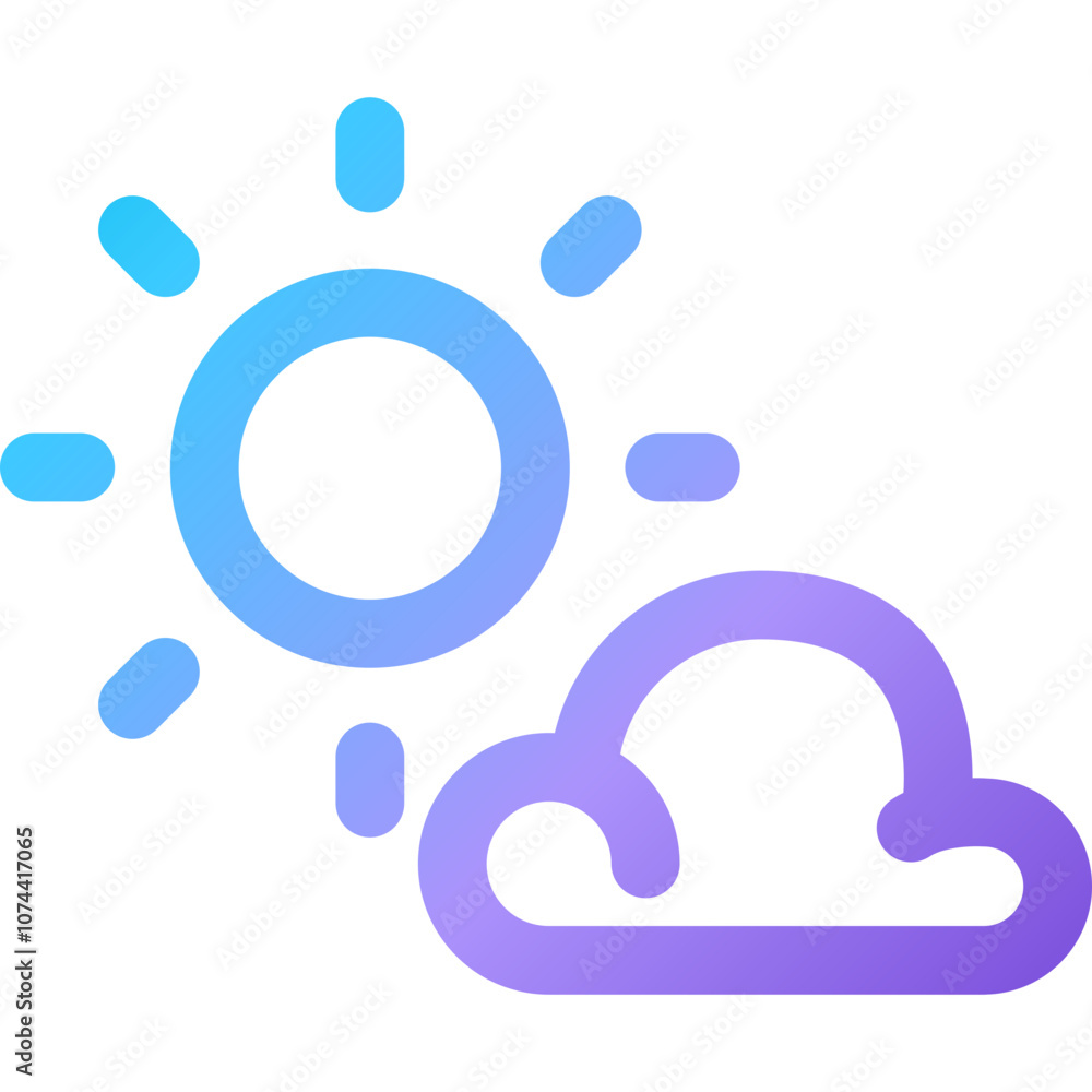 Bright sun shining over a light purple cloud on a clear day, symbolizing good weather and optimism in nature Bright sun shining over a light purple cloud on a clear day, symbolizing good weather and optimism in nature