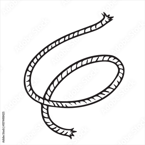 piece of rope. vector illustration in sketch style.