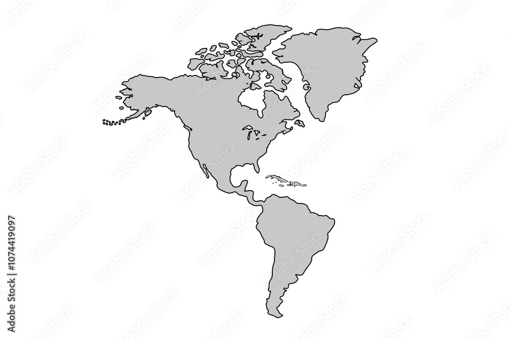 Map of America isolated on white background.for website layouts,background,education, precise,customizable,Travel worldwide,map silhouette backdrop,earth geography, political,reports. Map of America isolated on white background.for website layouts,background,education, precise,customizable,Travel worldwide,map silhouette backdrop,earth geography, political,reports.