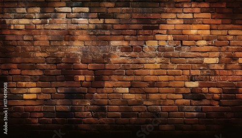 empty brick wall background in grunge style. ai generative