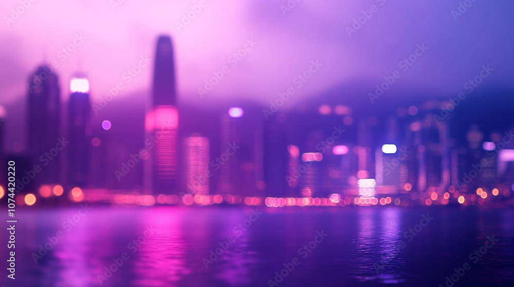 Stunning Urban Skyline at Dusk with Soft Purple Hues Reflecting on Calm Water, Creating a Dreamlike Atmosphere Full of Light and Color Variation, Perfect for Cityscape Photography Stunning Urban Skyline at Dusk with Soft Purple Hues Reflecting on Calm Water, Creating a Dreamlike Atmosphere Full of Light and Color Variation, Perfect for Cityscape Photography