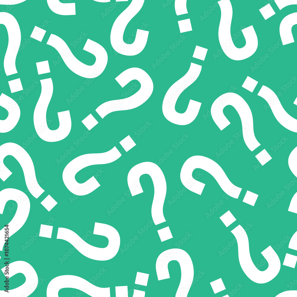 Seamless mint question mark symbol pattern vector Seamless mint question mark symbol pattern vector