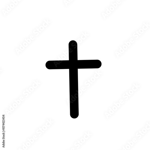 Religion christian cross icon vector symbol isolated illustration white background