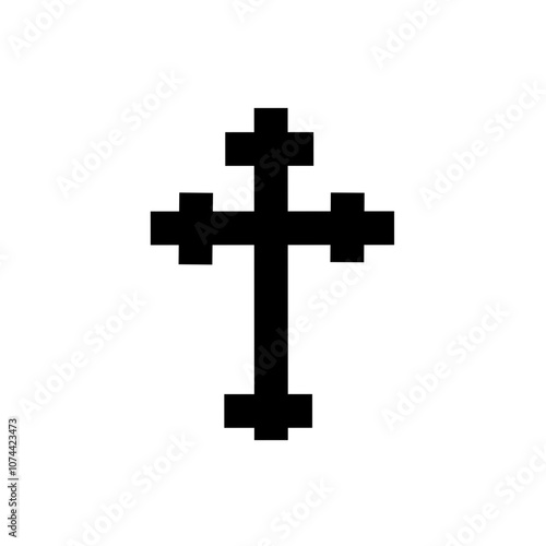 Religion christian cross icon vector symbol isolated illustration white background