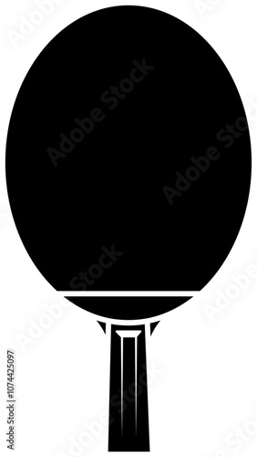 ping pong, table tennis racket black icon on white background