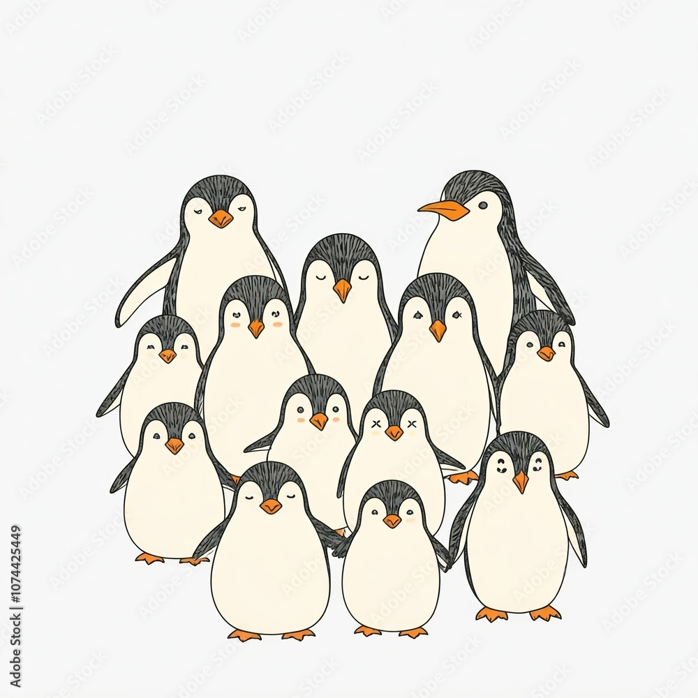 Fototapeta premium A group of penguins.