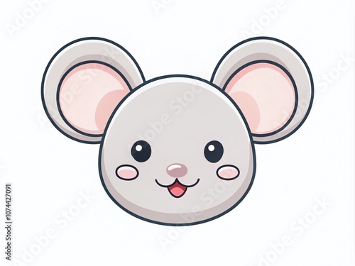 Adorable Minimalist Mouse Logo Design for Modern Branding and Creative Projects Featuring Soft Colors and Simple Shapes