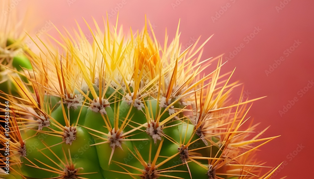 Extreme close-up of cactus spines, vivid textures, desert background, 3D illustration. Extreme close-up of cactus spines, vivid textures, desert background, 3D illustration.