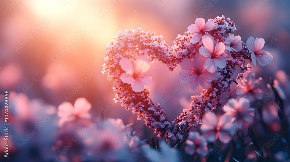 Pink Flower Heart Illustration Pink Flower Heart Illustration