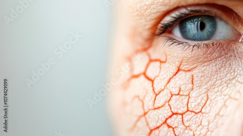 Close-up of skin with blistering and tingling sensation from disorder, highlighting texture and irritation, medical focus on skin disease