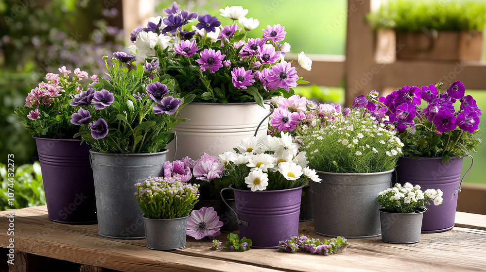 vibrant flower display featuring various pots filled with colorful blooms, creating cheerful and inviting atmosphere. Perfect for garden lovers! vibrant flower display featuring various pots filled with colorful blooms, creating cheerful and inviting atmosphere. Perfect for garden lovers!