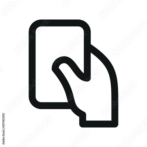 Bank card swipe UI icon, credit card payment simple line user interface vector symbol