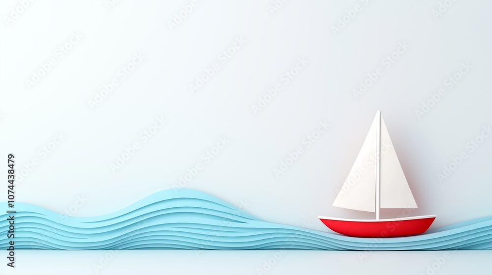 Sailboat through abstract waves, symbolizing leadership and navigating challenges, with soft colors and clean lines. Sailboat through abstract waves, symbolizing leadership and navigating challenges, with soft colors and clean lines.