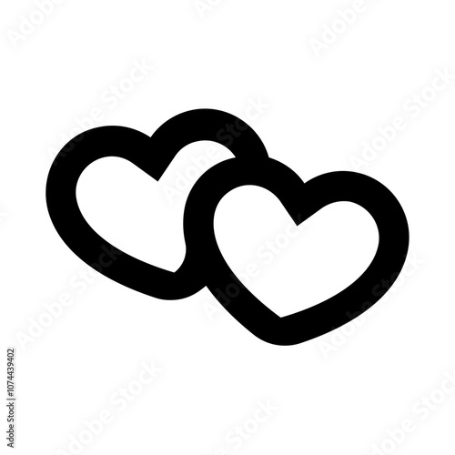 Hearts In Love Line Icon