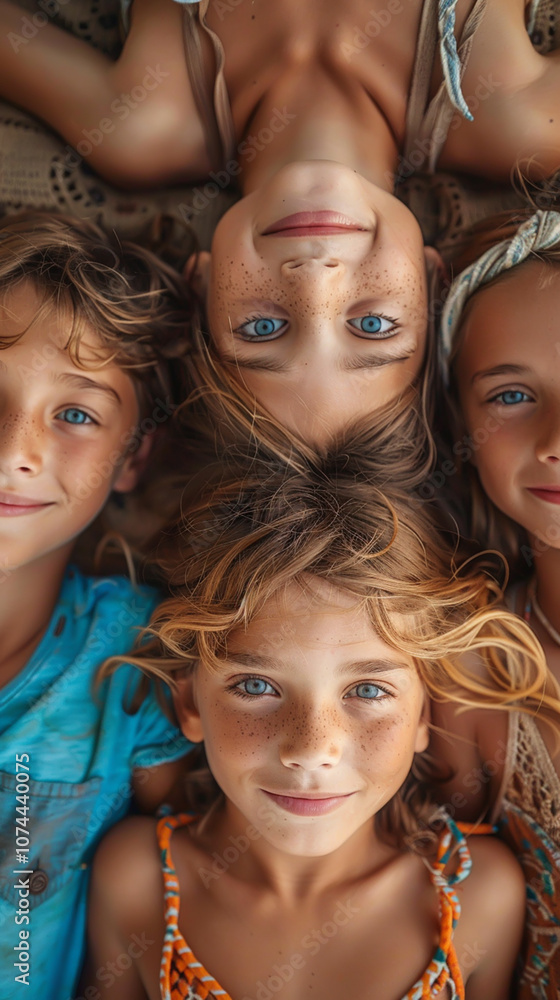 Bunch of cheerful joyful cute little children playing together and having fun. Group portrait of happy kids huddling Bunch of cheerful joyful cute little children playing together and having fun. Group portrait of happy kids huddling