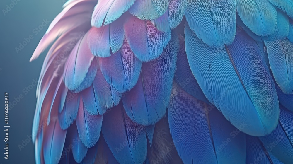 Obraz premium Close-up shot of blue feathers. This photo can be used for designs, backgrounds, or textures.