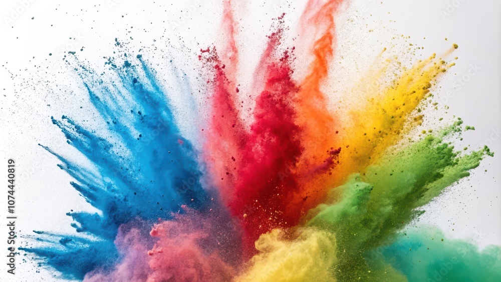 Fototapeta premium A vibrant burst of color, showcasing a rainbow of hues in a dynamic and explosive powder cloud.